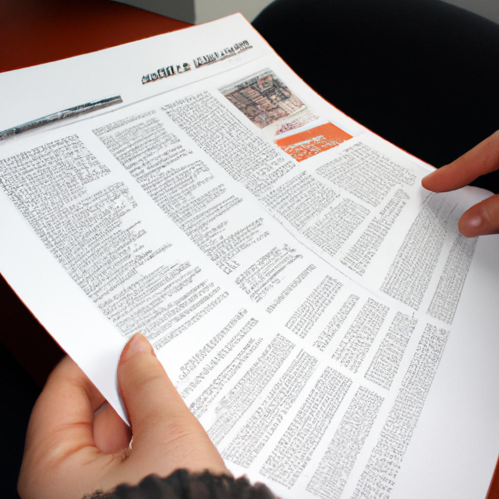 Person reading healthcare information document
