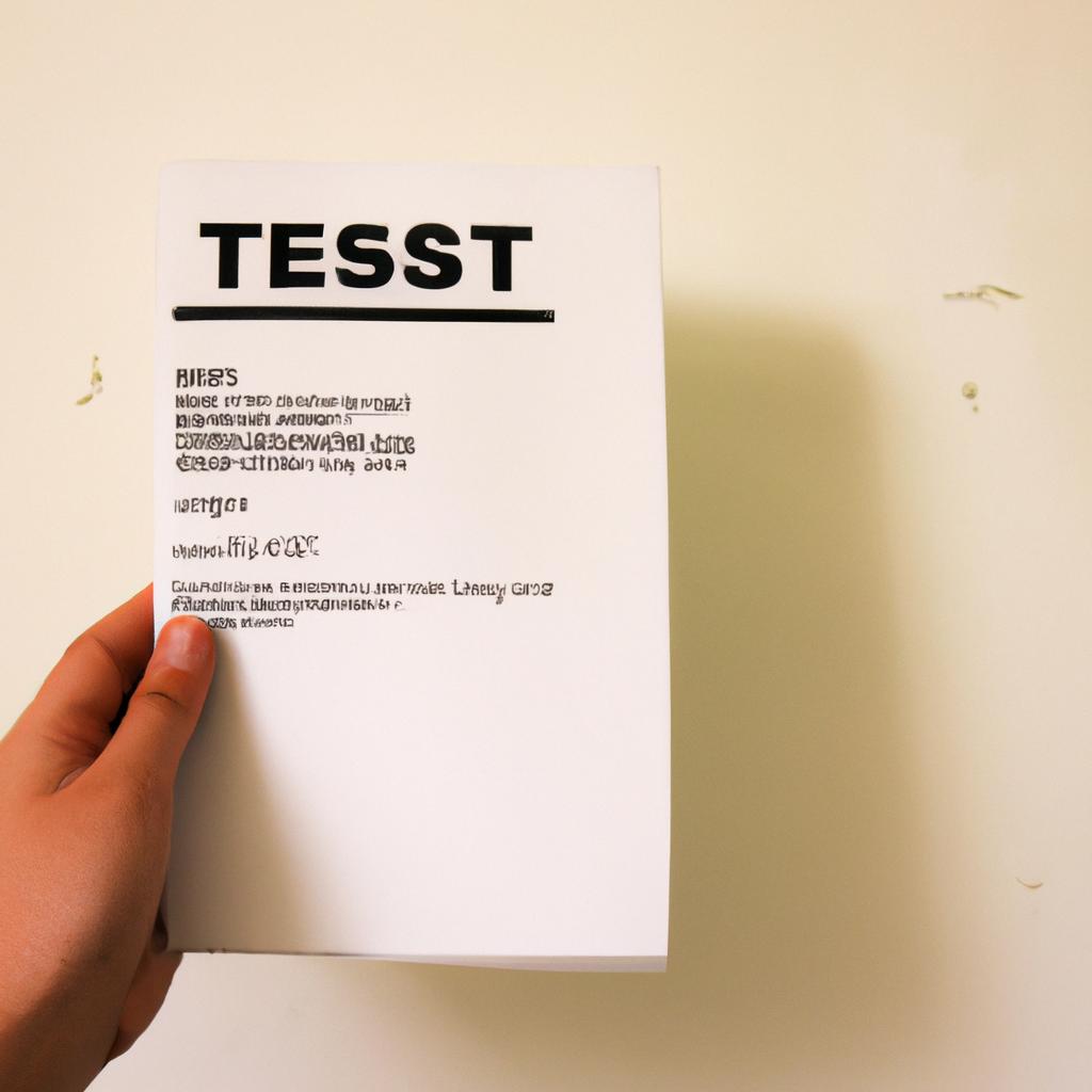 Person holding a test booklet