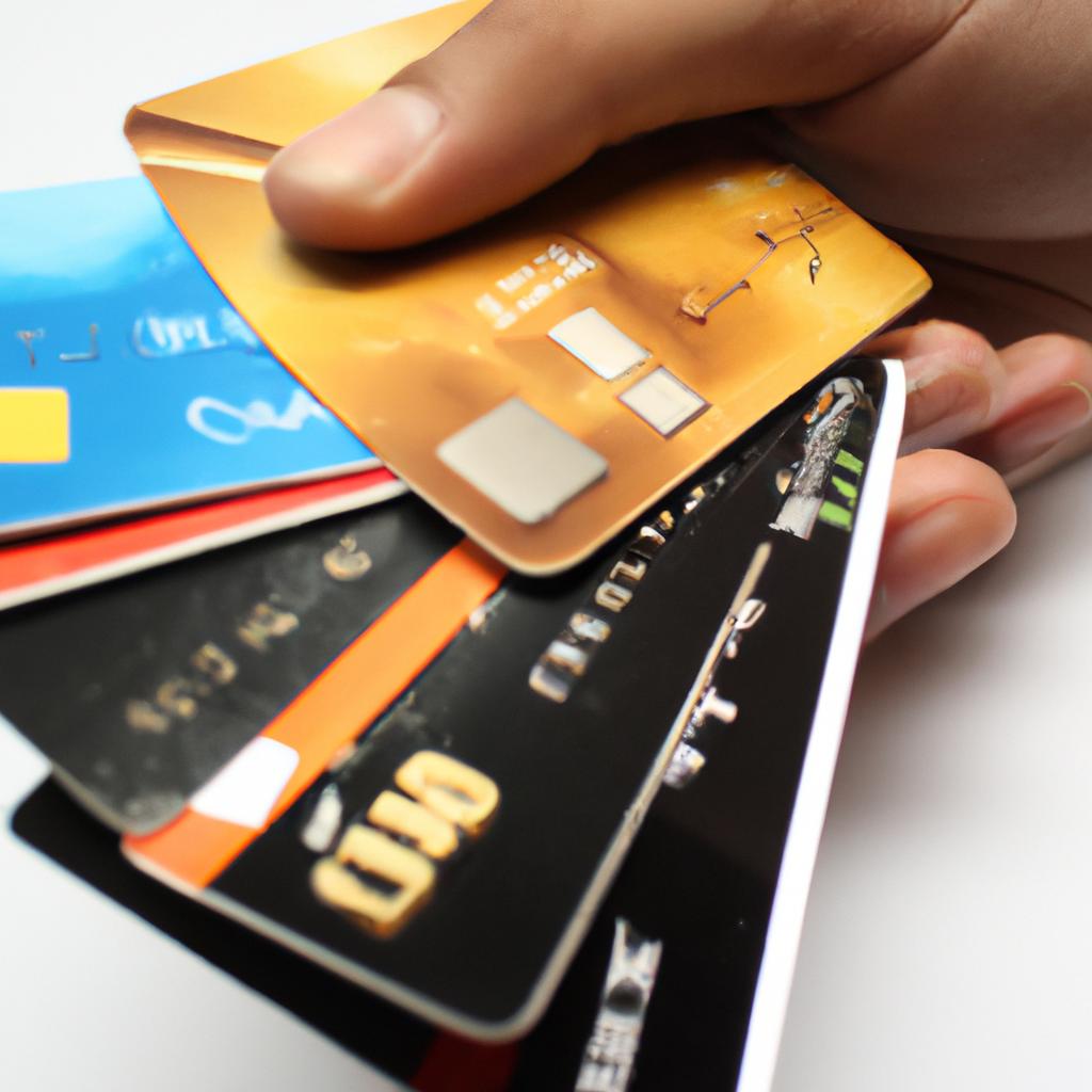 Person holding multiple credit cards